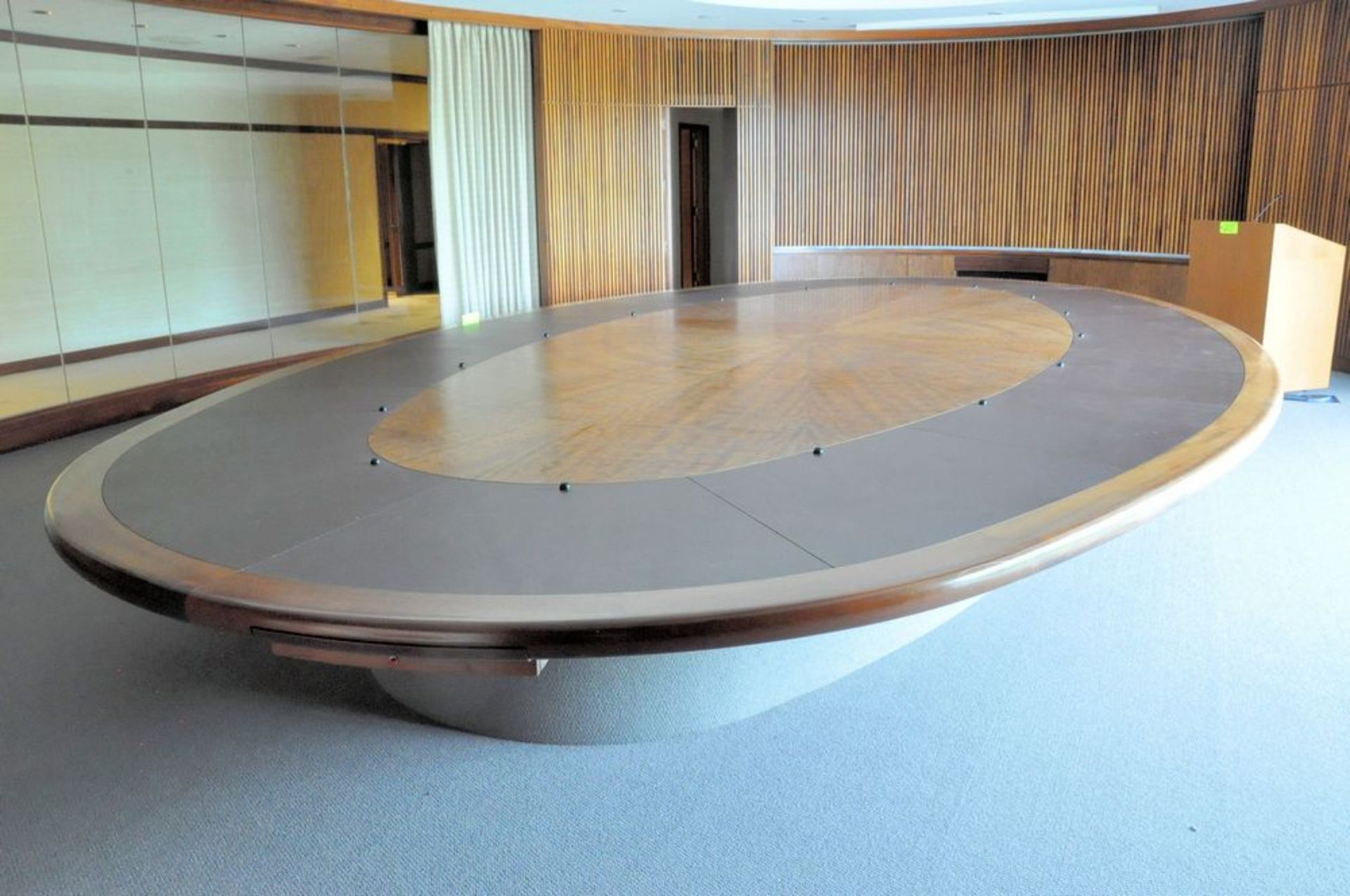 14' 4" x 25' Oval Conference Table, with (1) Portable Podium, (TR3-214A), (3rd Floor)