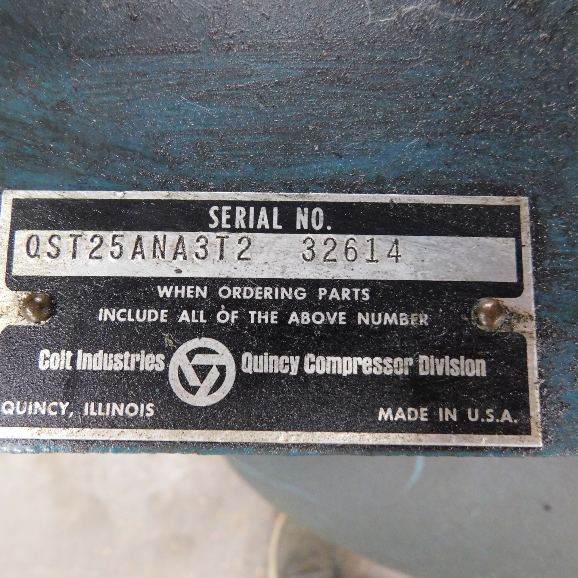 Quincy Model QST25 Air Compressor, 25 HP, s/n QST25ANA392 32614