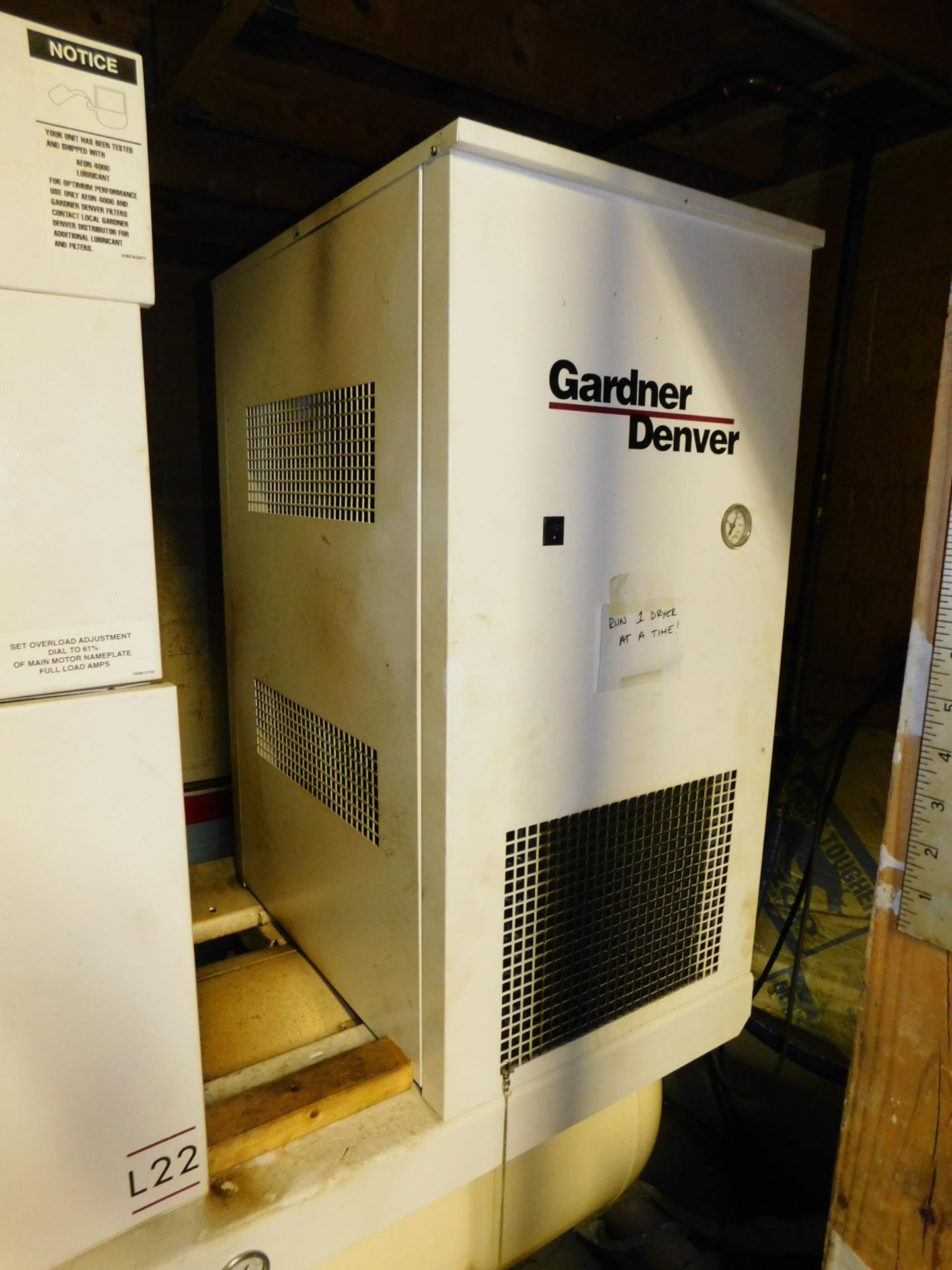 Gardner Denver Model L22 Rotary Screw Air Compressor, s/n D187131, New 2019, 30 HP, with - Image 2 of 4