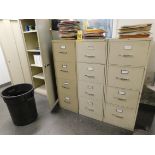 (3) 4-Drawer File Cabinets and 2-Door Upright Storage Cabinet