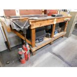 Wooden Workbench with Richards-Wilcox Woodworking Vise