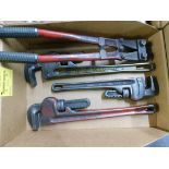 Pipe Wrenches and Bolt Cutter