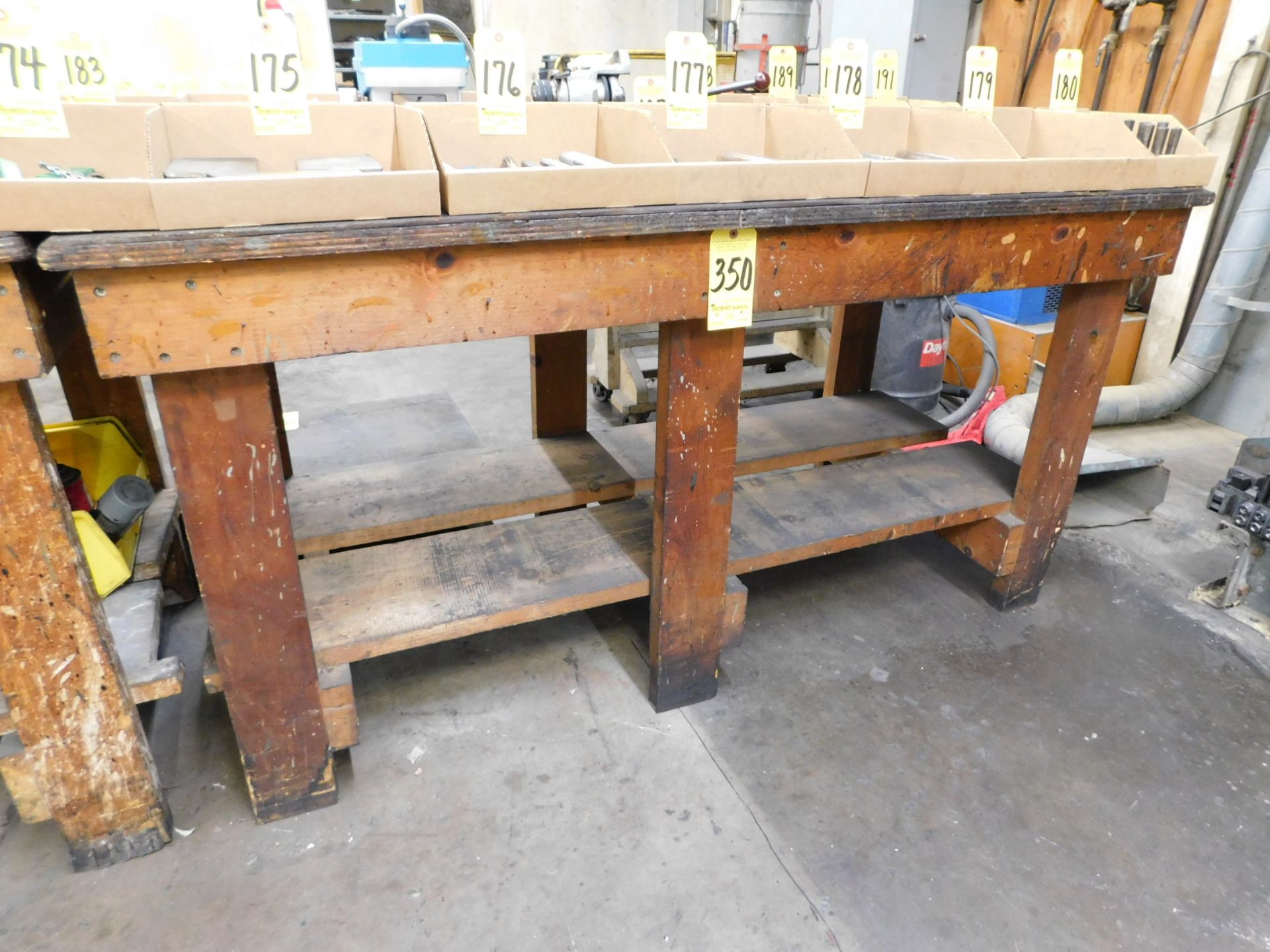Wooden Shop Table, 36" X 72" X 37' H