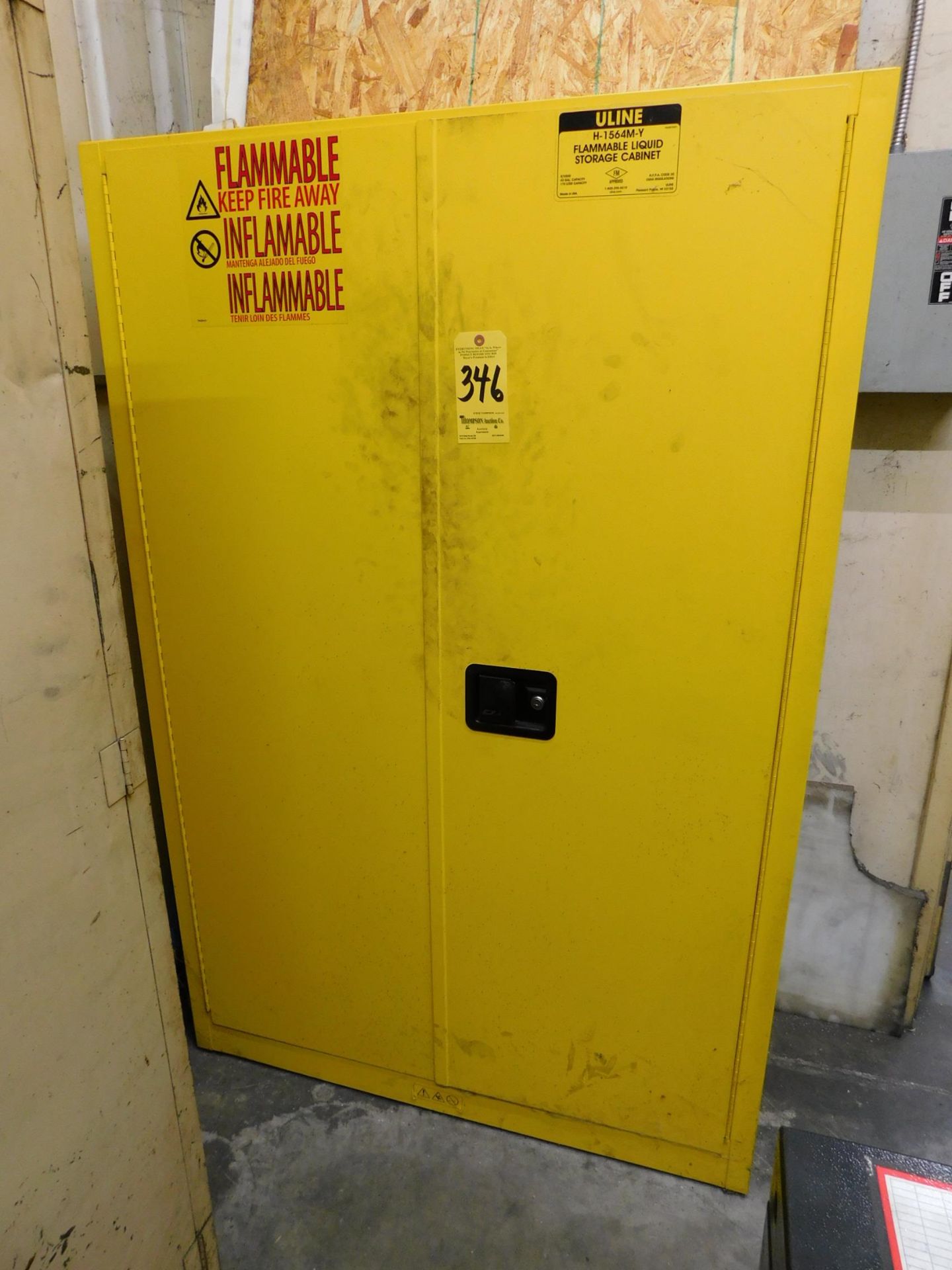 U-Line H-1564M-Y Flammable Liquid Storage Cabinet and Contents