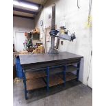 Radial Arm Overarm Hand Operated Router, Mounted on Challenge Steel Surface Plate, 36" X 72" X 2"