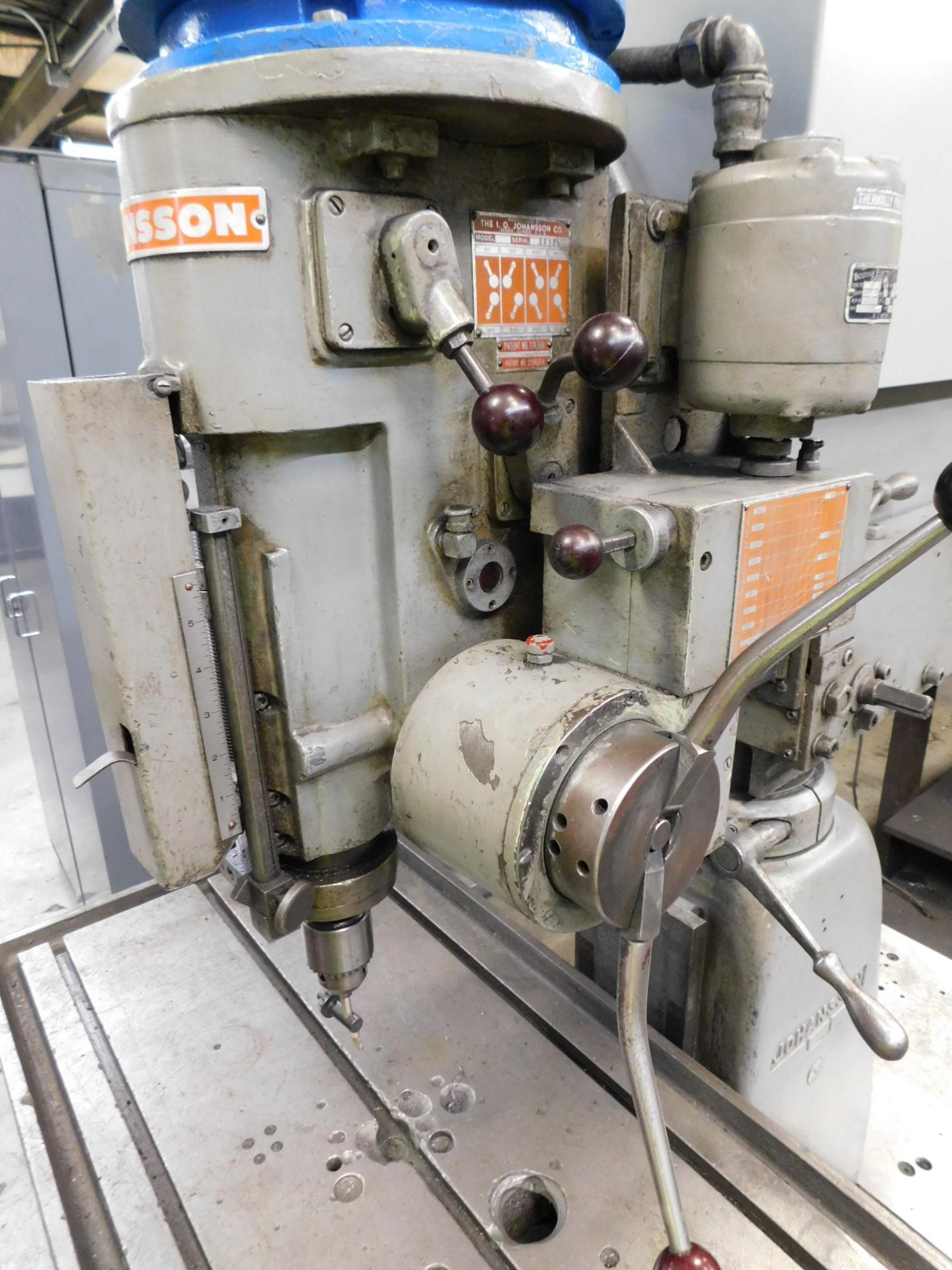 Johansson Radial Drill, s/n 32320, Quill Powerfeed, 20" X 40" T-Slotted Production Table - Image 5 of 12