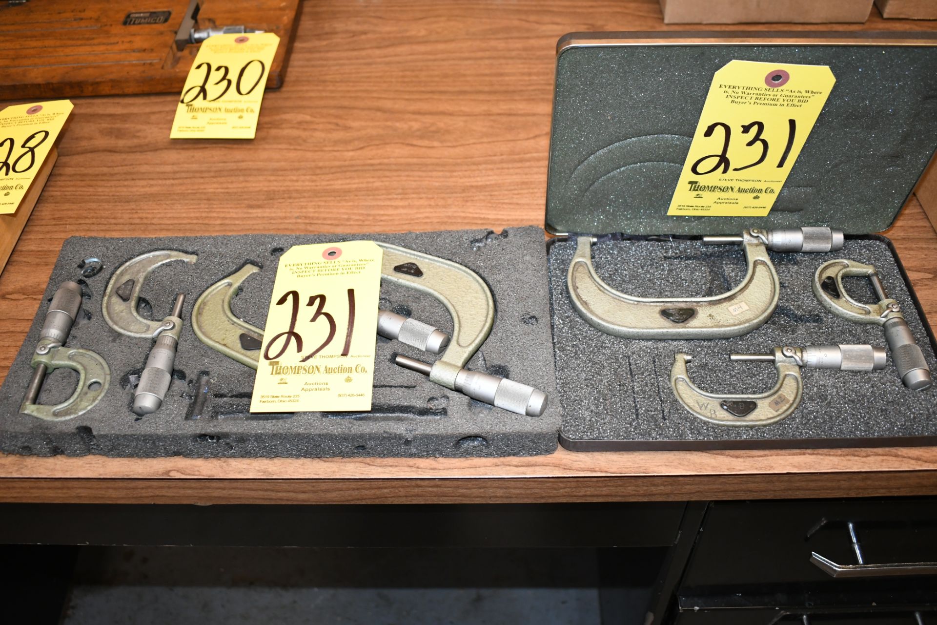 Lot-(7) Various Outside Micrometers in (2) Cases