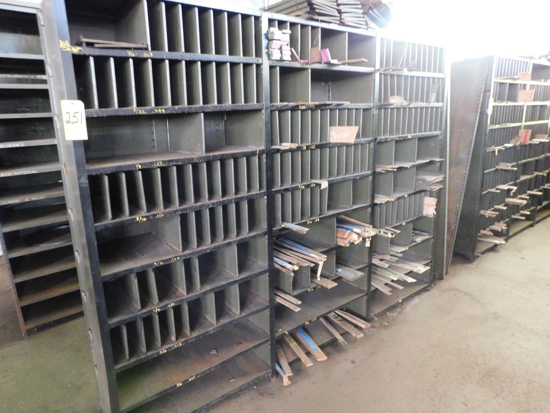 Contents of Precision Ground Stock on (2) Sections of Shelving