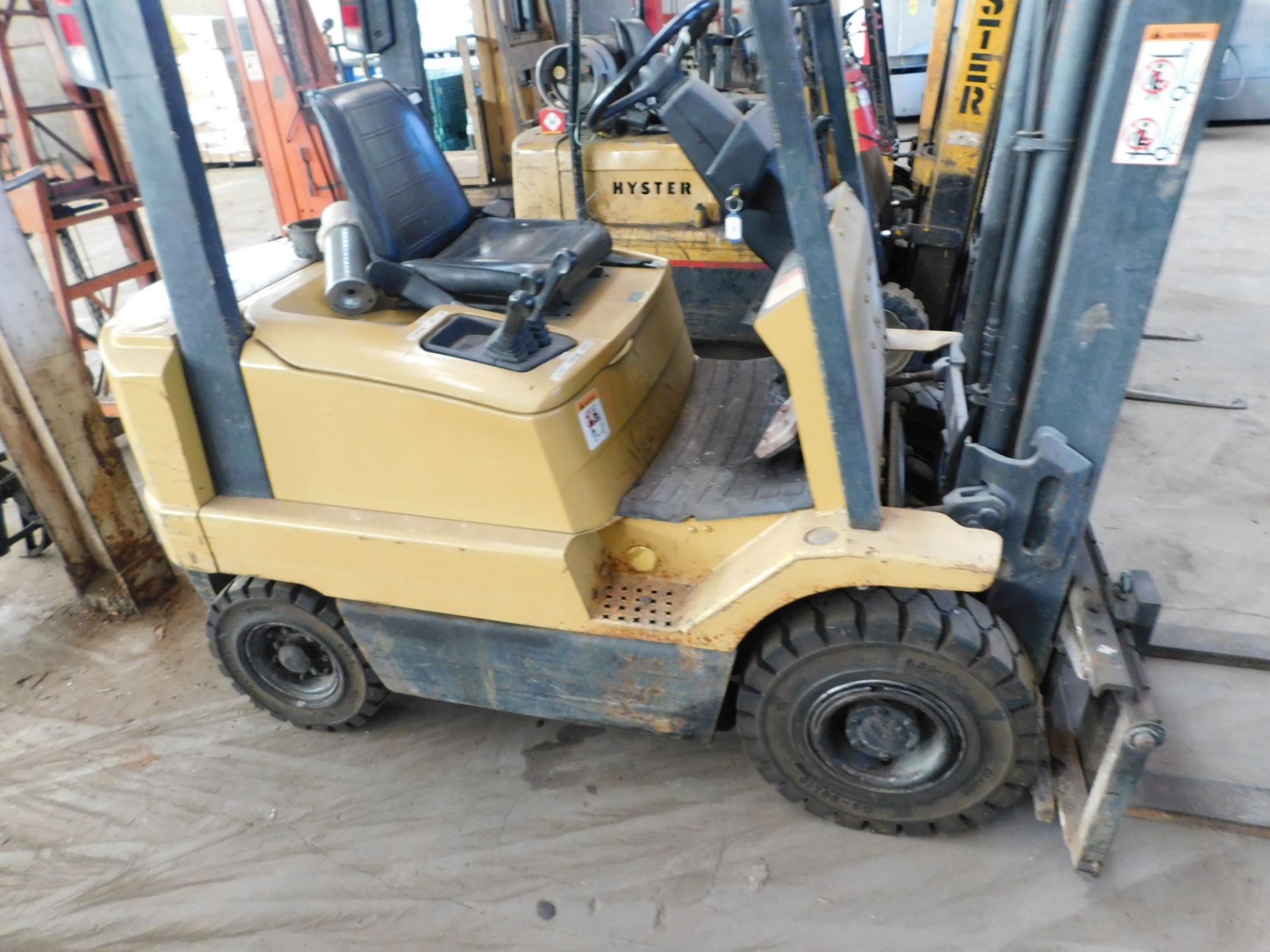 Hyster Model H35XM Forklift, s/n D001H01985R, 3,500 Lb. Capacity, Gasoline, Solid Pneumatic Tire, - Image 4 of 10