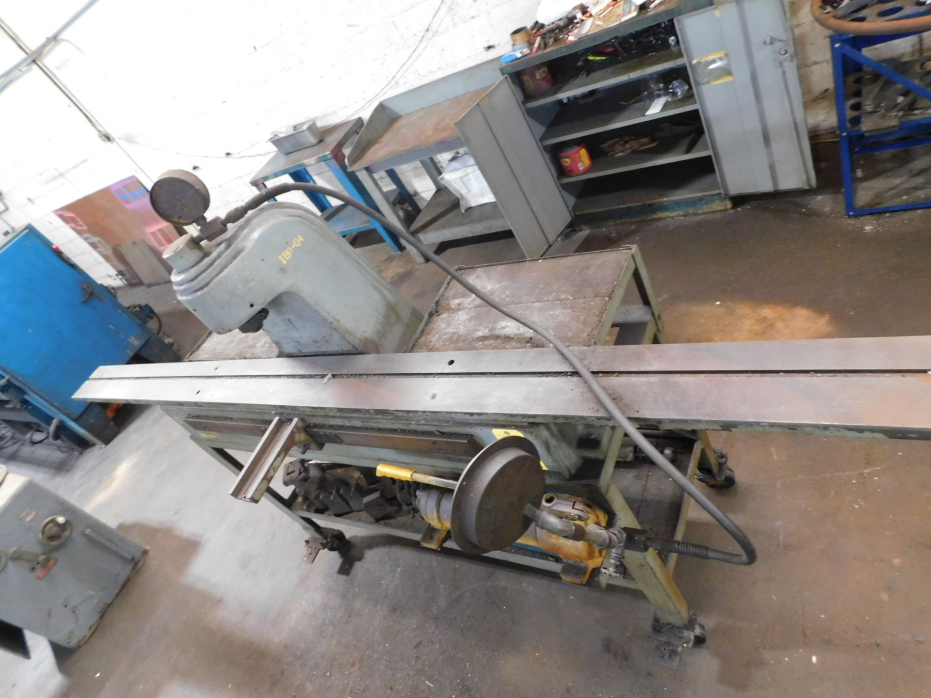 Anderson Hand Operated Hydraulic Straightening Press, Estimated 20 Ton, 7" X 120" Table, with - Image 3 of 10