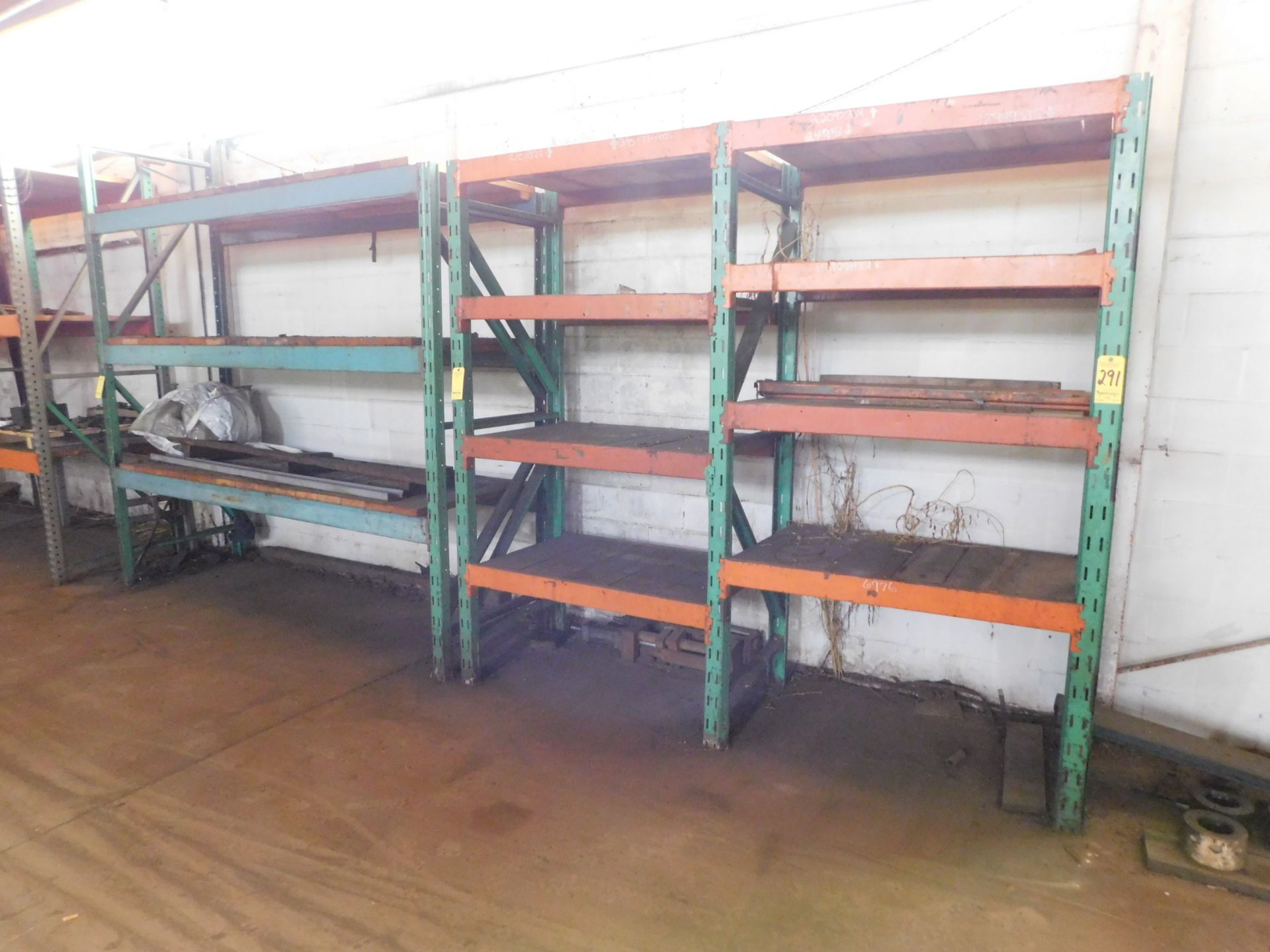 Pallet Shelving, (2) Sections, 8' High X 4' Wide X 32" Deep, and (1) Section 8' High X 114" Wide X