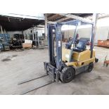 Hyster Model H35XM Forklift, s/n D001H01985R, 3,500 Lb. Capacity, Gasoline, Solid Pneumatic Tire,