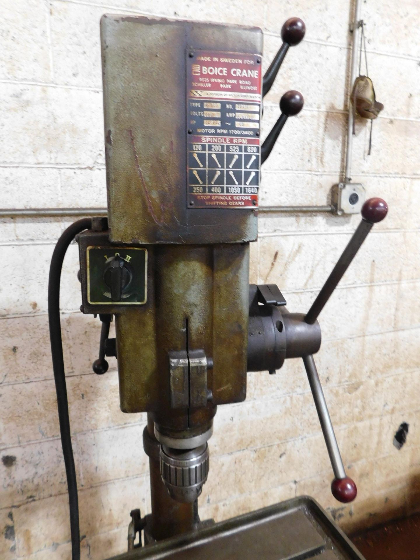 Boice Crane Model 20600, 20" Geared Head Drill Press, s/n 28406, 220/60 - Image 3 of 6