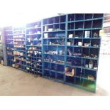 Metal Shelving Unit, (5) Sections with Contents