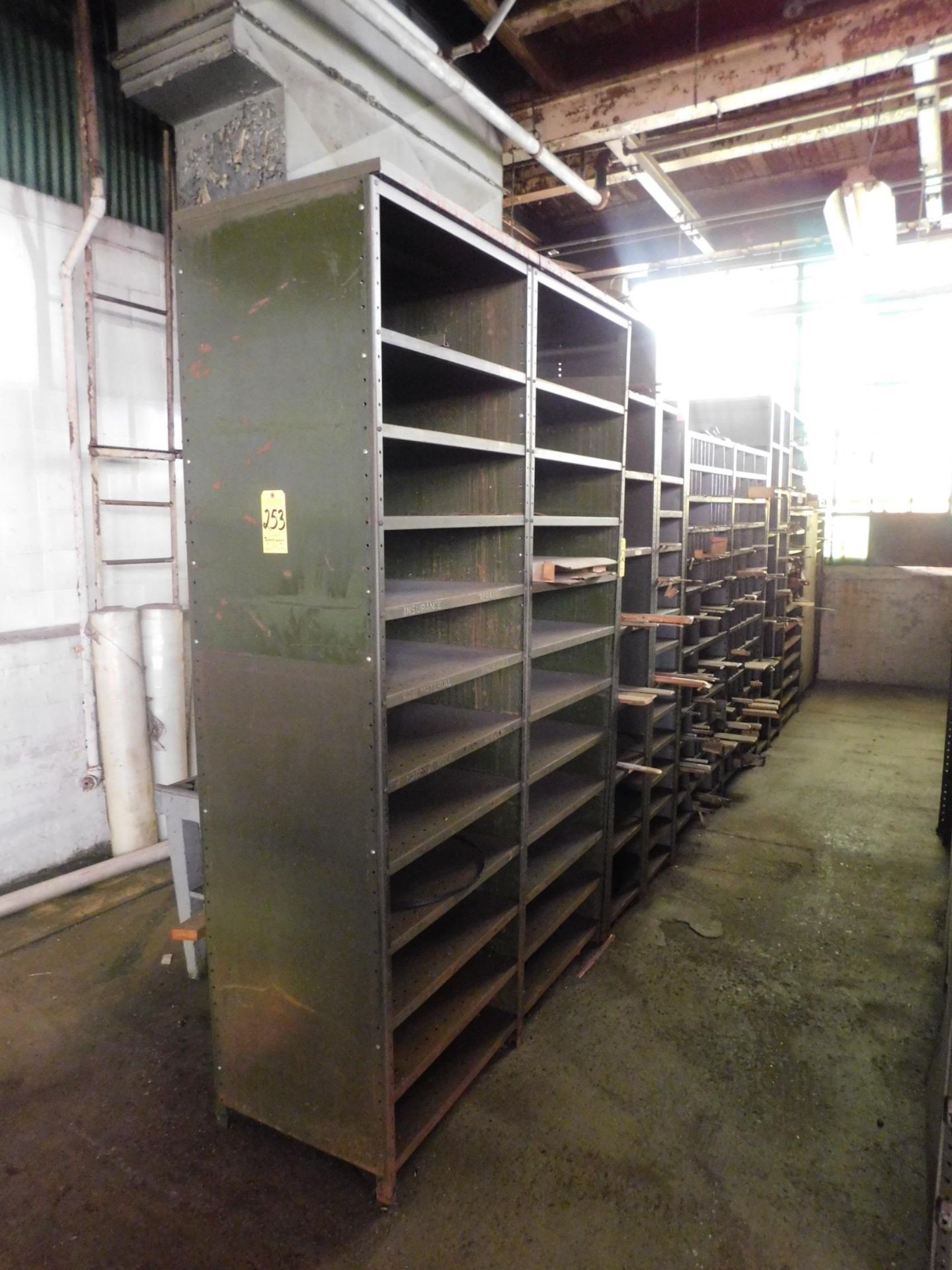 (10) Sections of Metal Shelving, No Contents