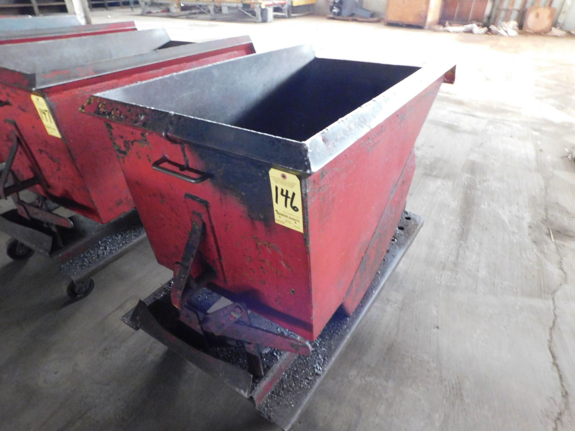 Self Dumping Hopper (Red), Approx. 1/4 Yd. Capacity, on Casters