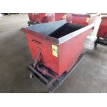 Self Dumping Hopper (Red), Approx. 1/4 Yd. Capacity, on Casters