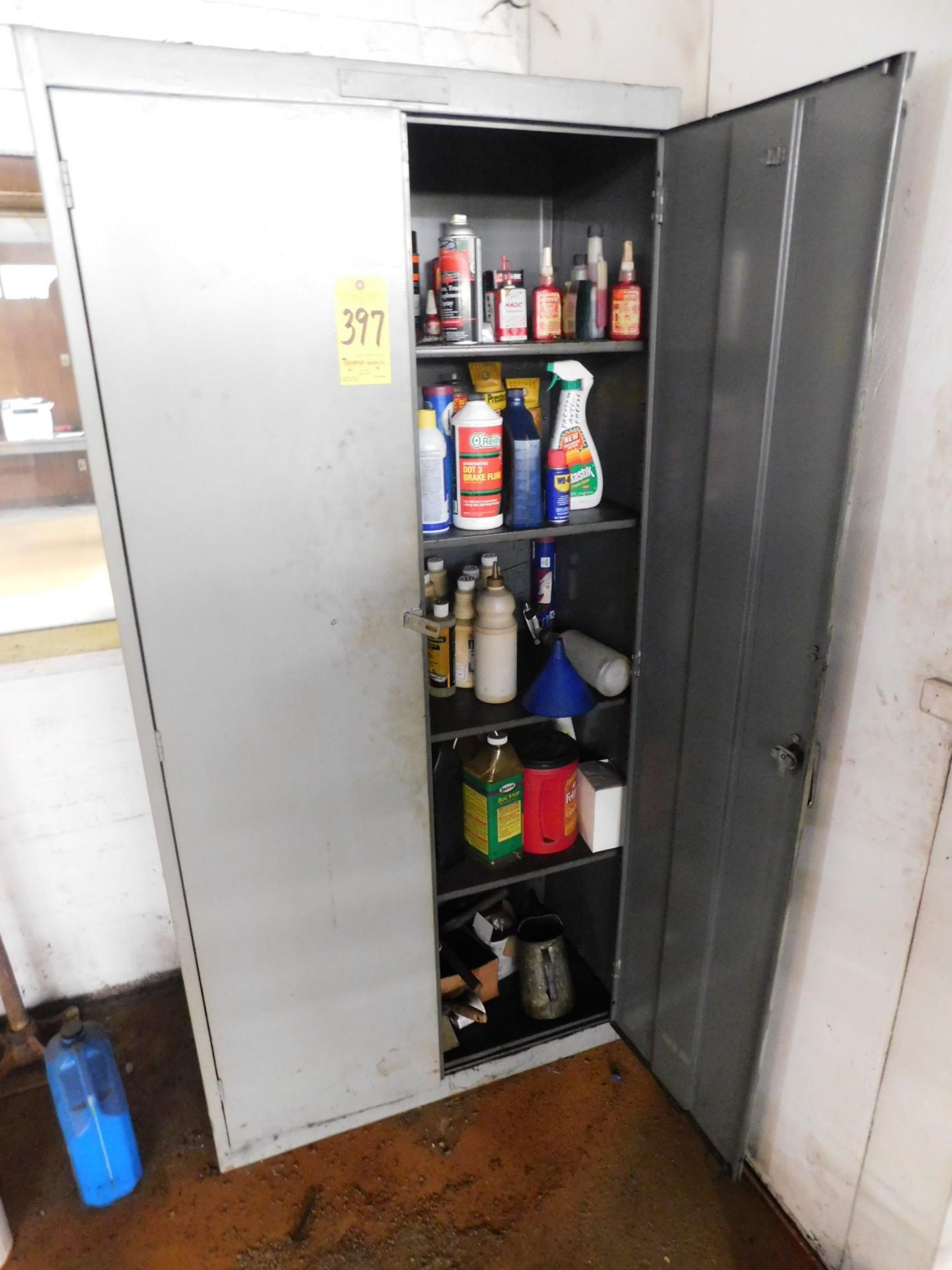 2-Door Upright Storage Cabinet with Contents