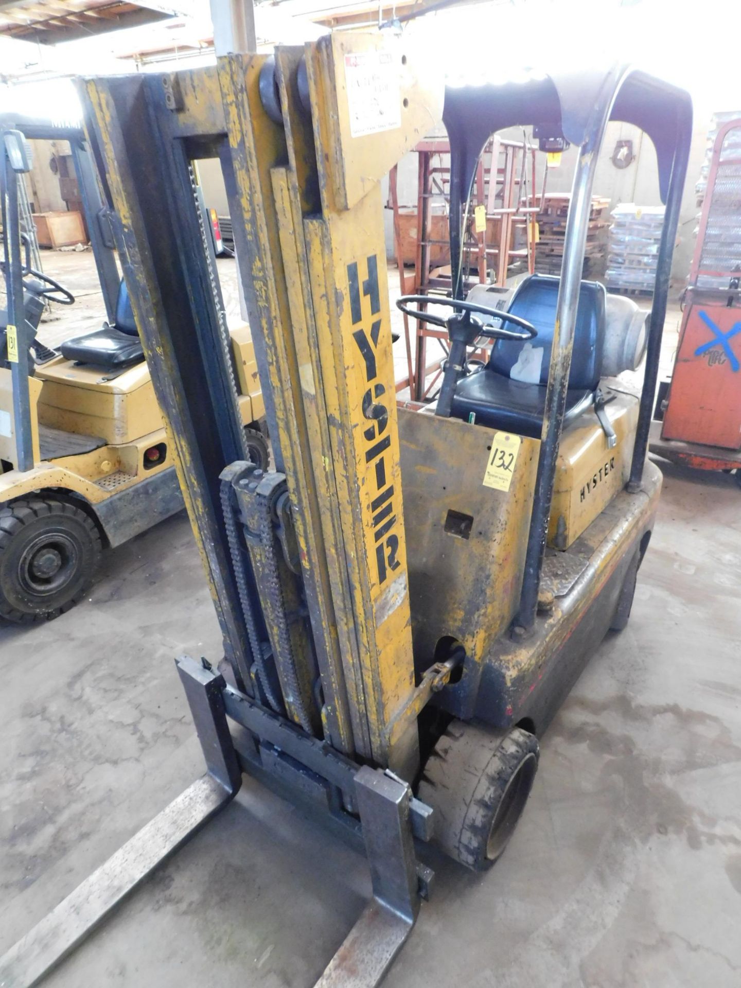 Hyster Model 50 Fork Lift, s/n Unknown, 5,000 Lb. Capacity, 3-Stage Mast, 42" Forks, Hard Tire, - Image 8 of 9