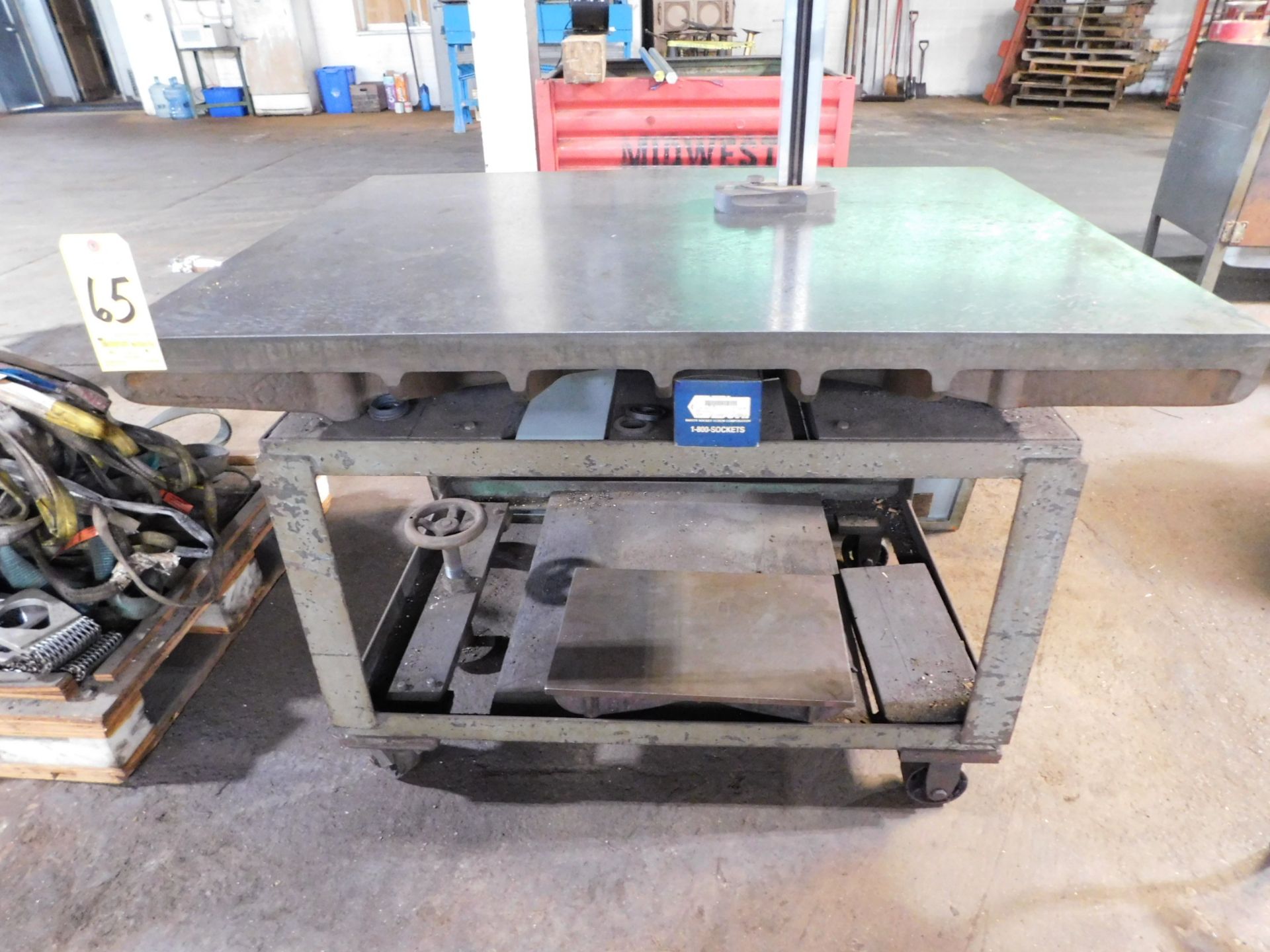 Steel Surface Plate, 36" X 48", with Stand on Casters