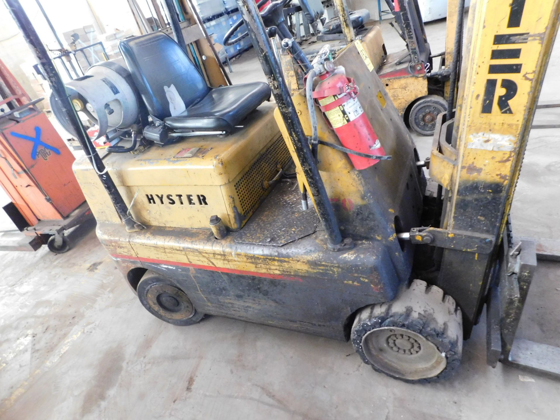 Hyster Model 50 Fork Lift, s/n Unknown, 5,000 Lb. Capacity, 3-Stage Mast, 42" Forks, Hard Tire, - Image 3 of 9