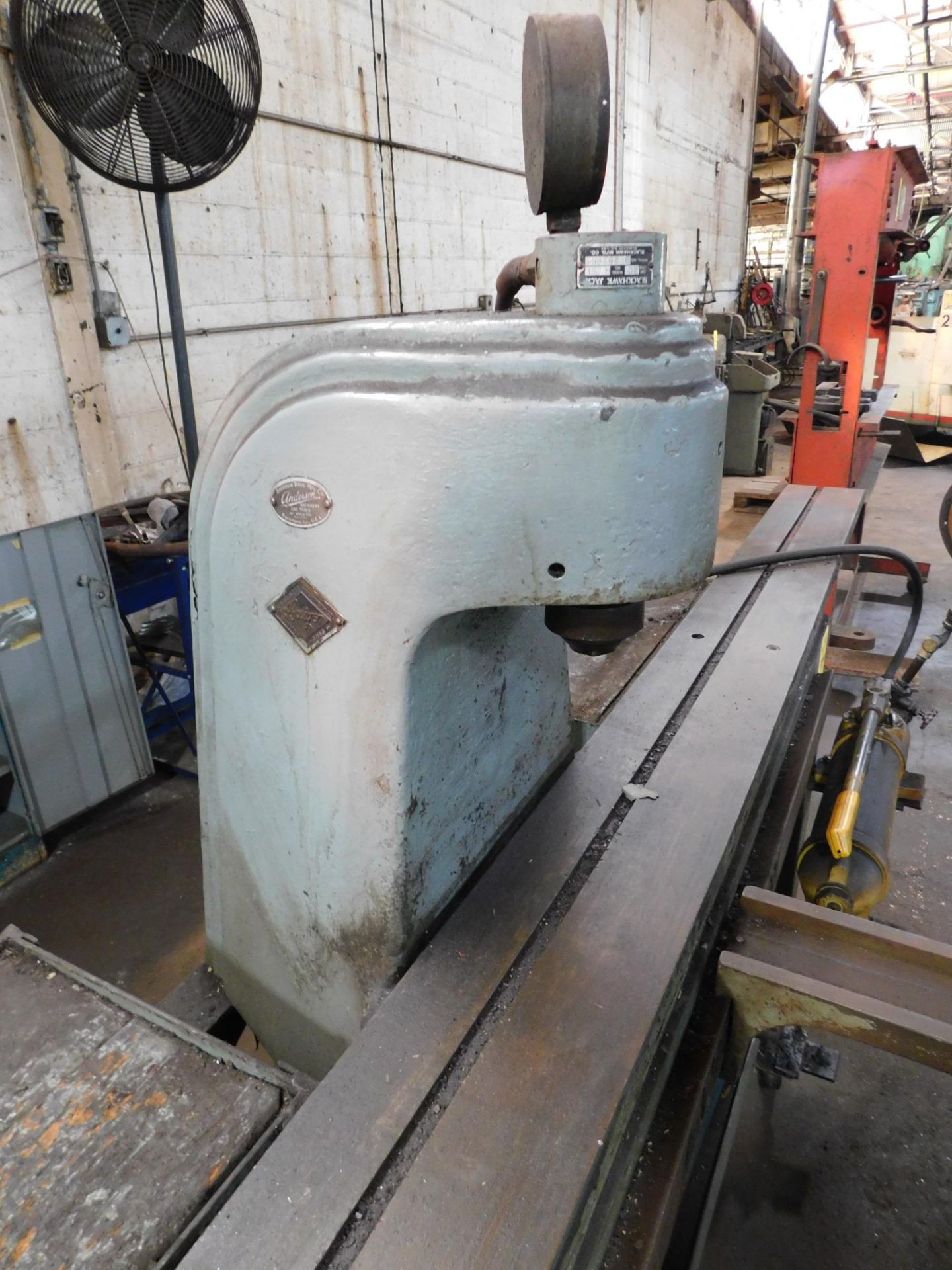 Anderson Hand Operated Hydraulic Straightening Press, Estimated 20 Ton, 7" X 120" Table, with - Image 7 of 10