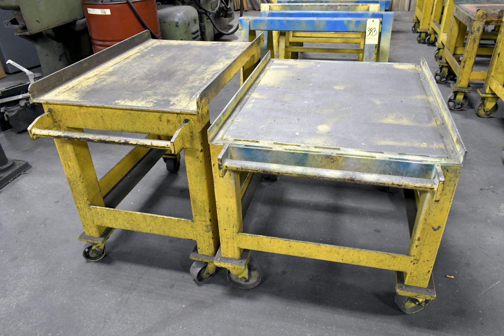 Lot-(8) Steel Work Carts, Steel Wheels - Image 2 of 2