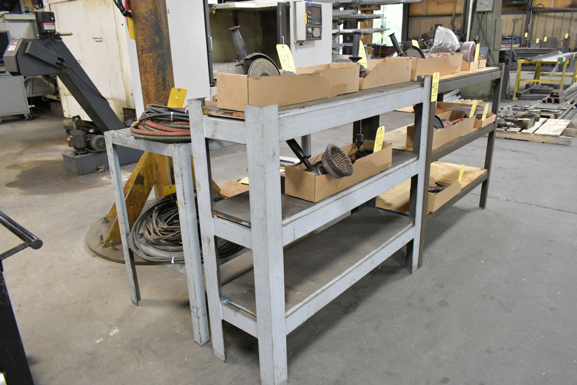 Lot-(3) Sections Steel Shelving, (Contents Not Included), (Not to Be Removed Until Empty)