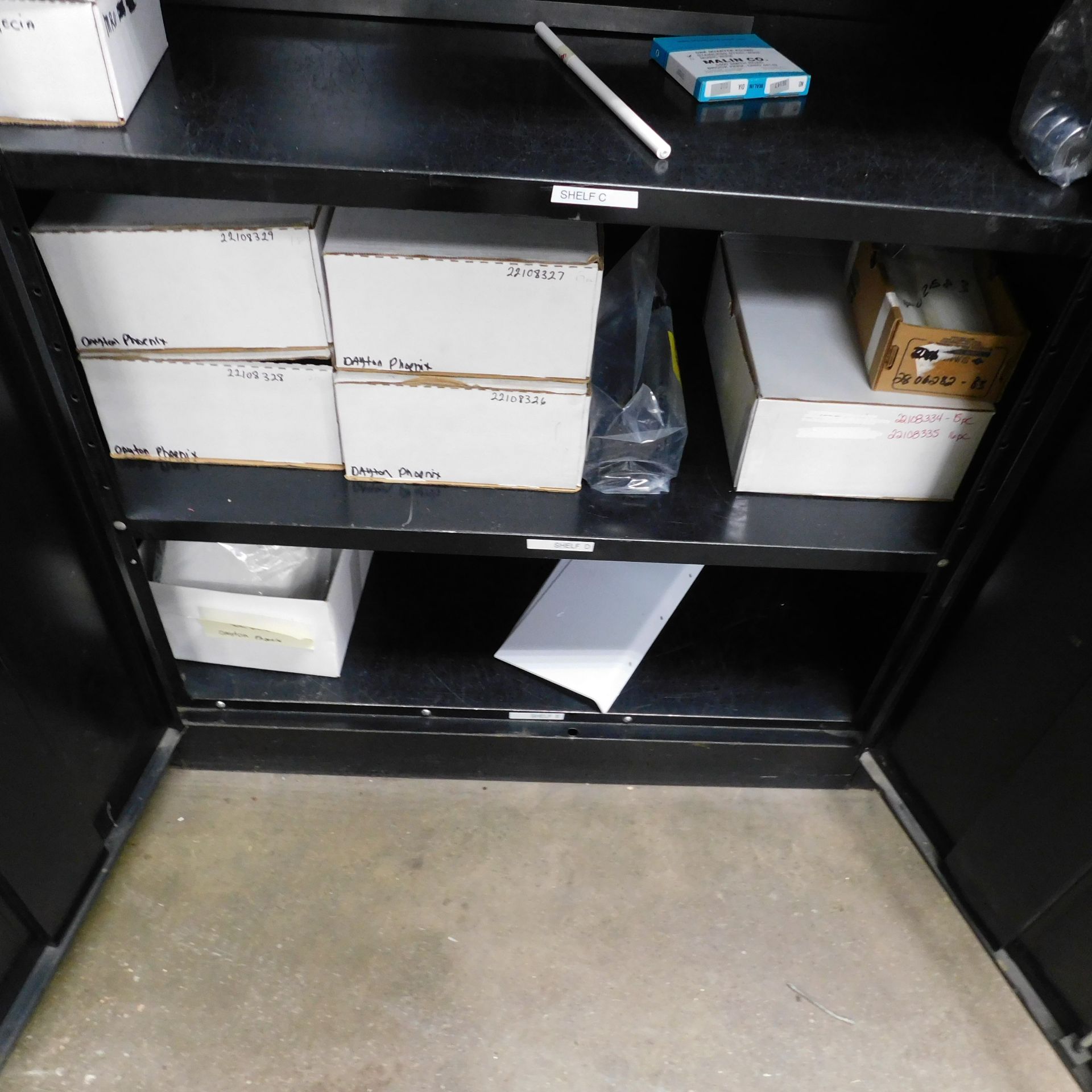 2-Door Upright Metal Storage Cabinet and Contents of Finished Machine Parts - Image 2 of 3