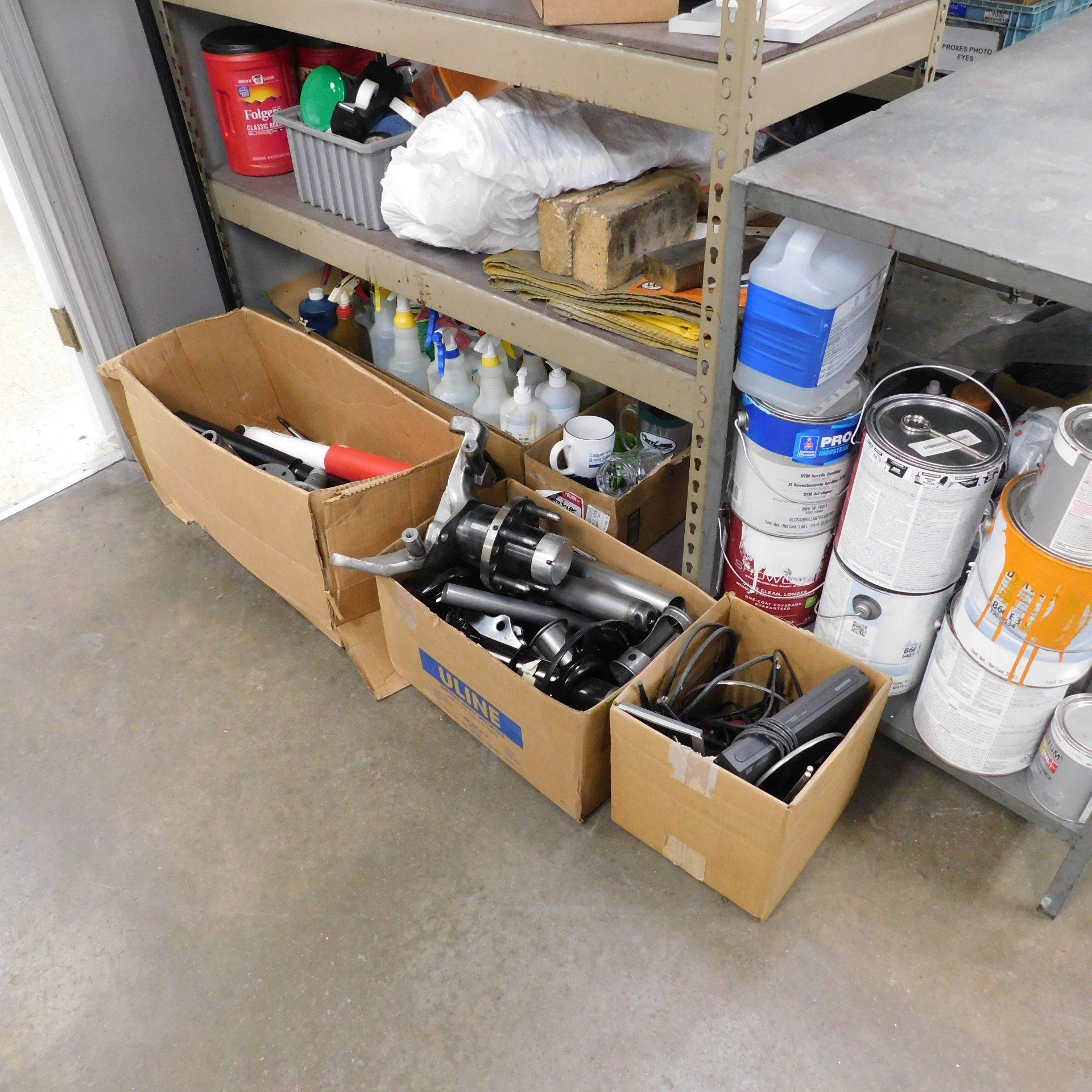 (2) Sections Metal Shelving, 48" X 72" X 18 1/2" Deep, with All Contents of Maintenance Items, etc. - Image 7 of 8