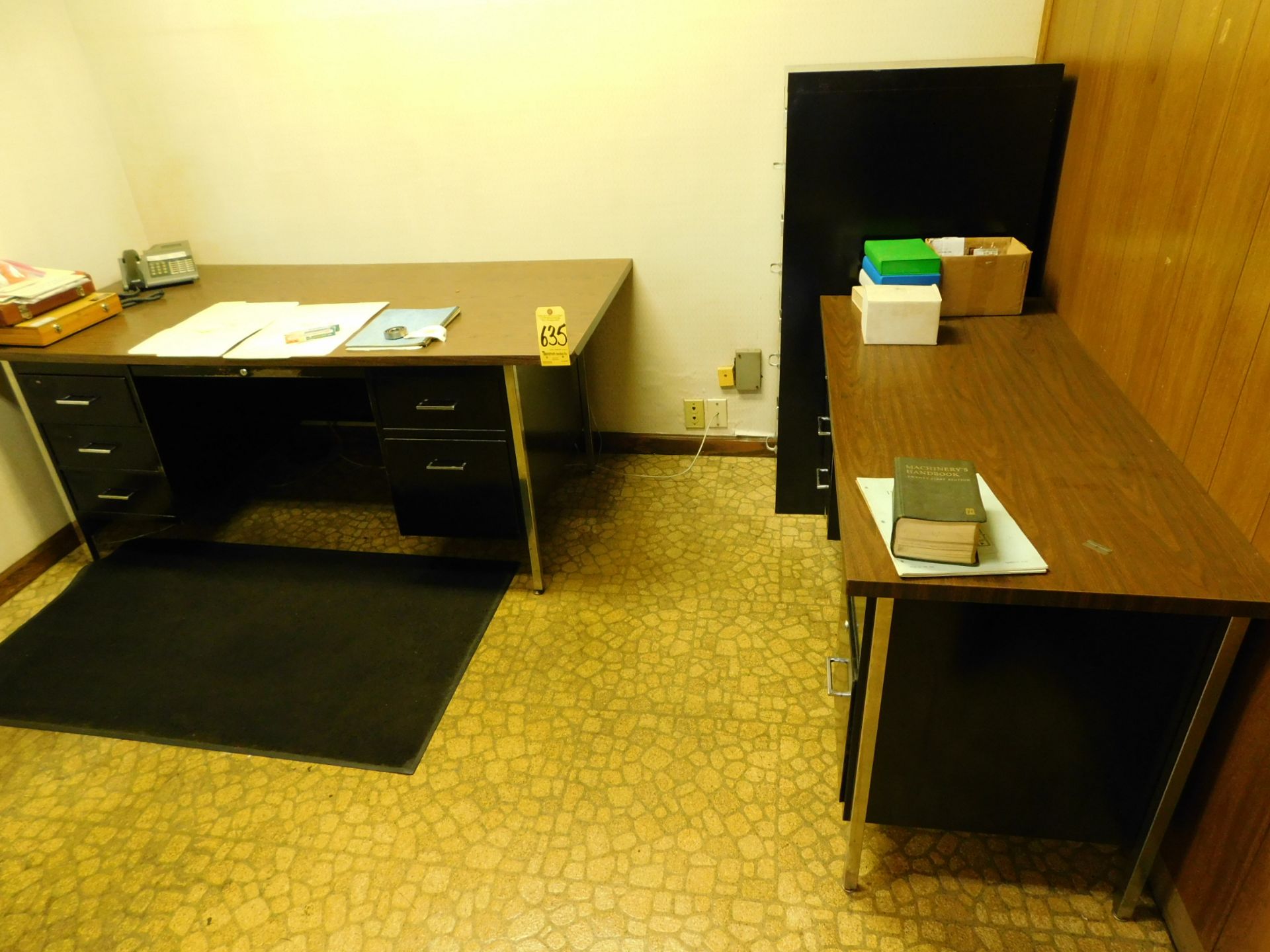 (2) Desks and 4-Drawer File Cabinet