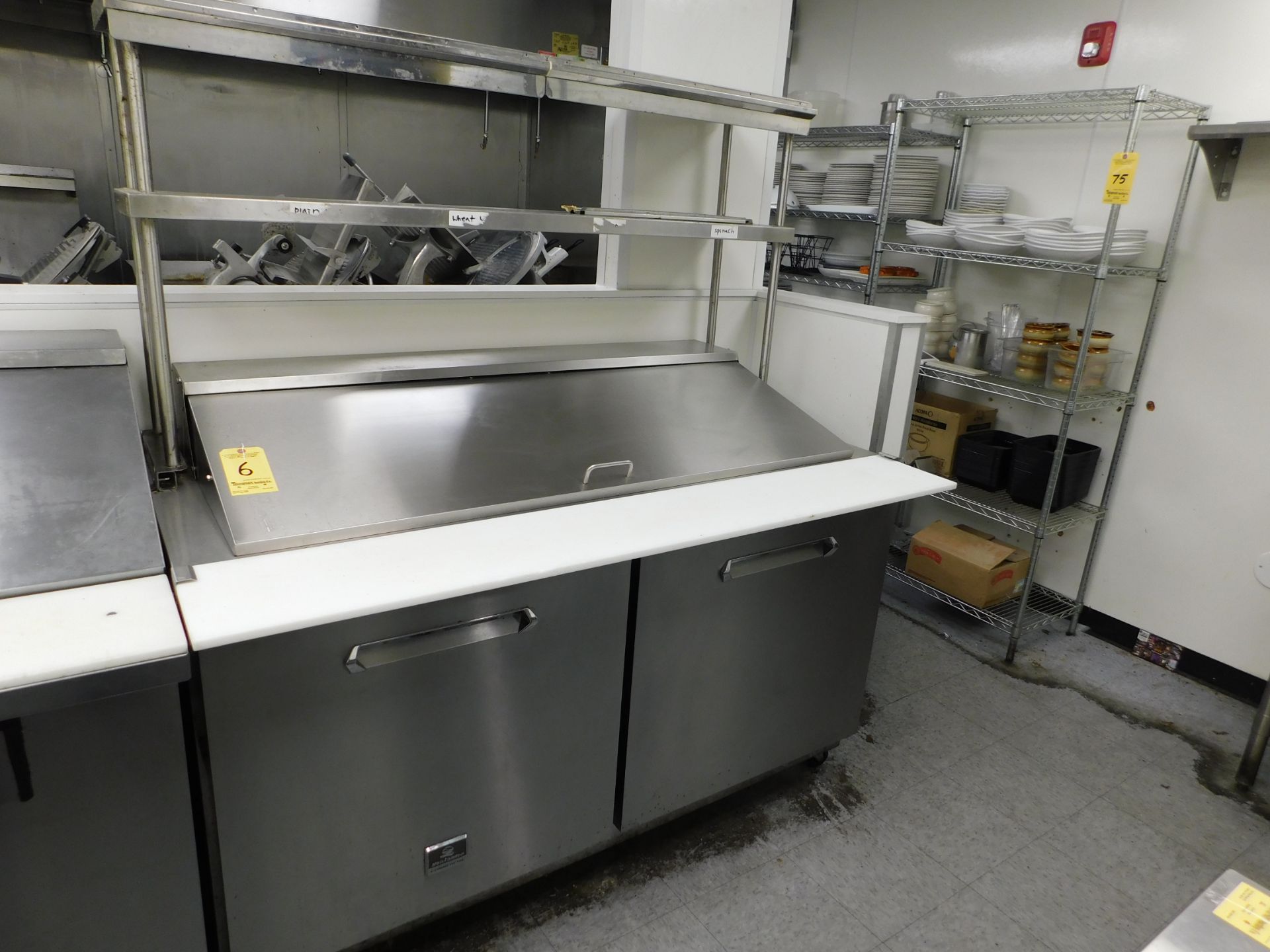 Kelvinator Commercial Single Door Pizza Prep Table, 2 Door Refrigerated Bottom, 115V, Model: