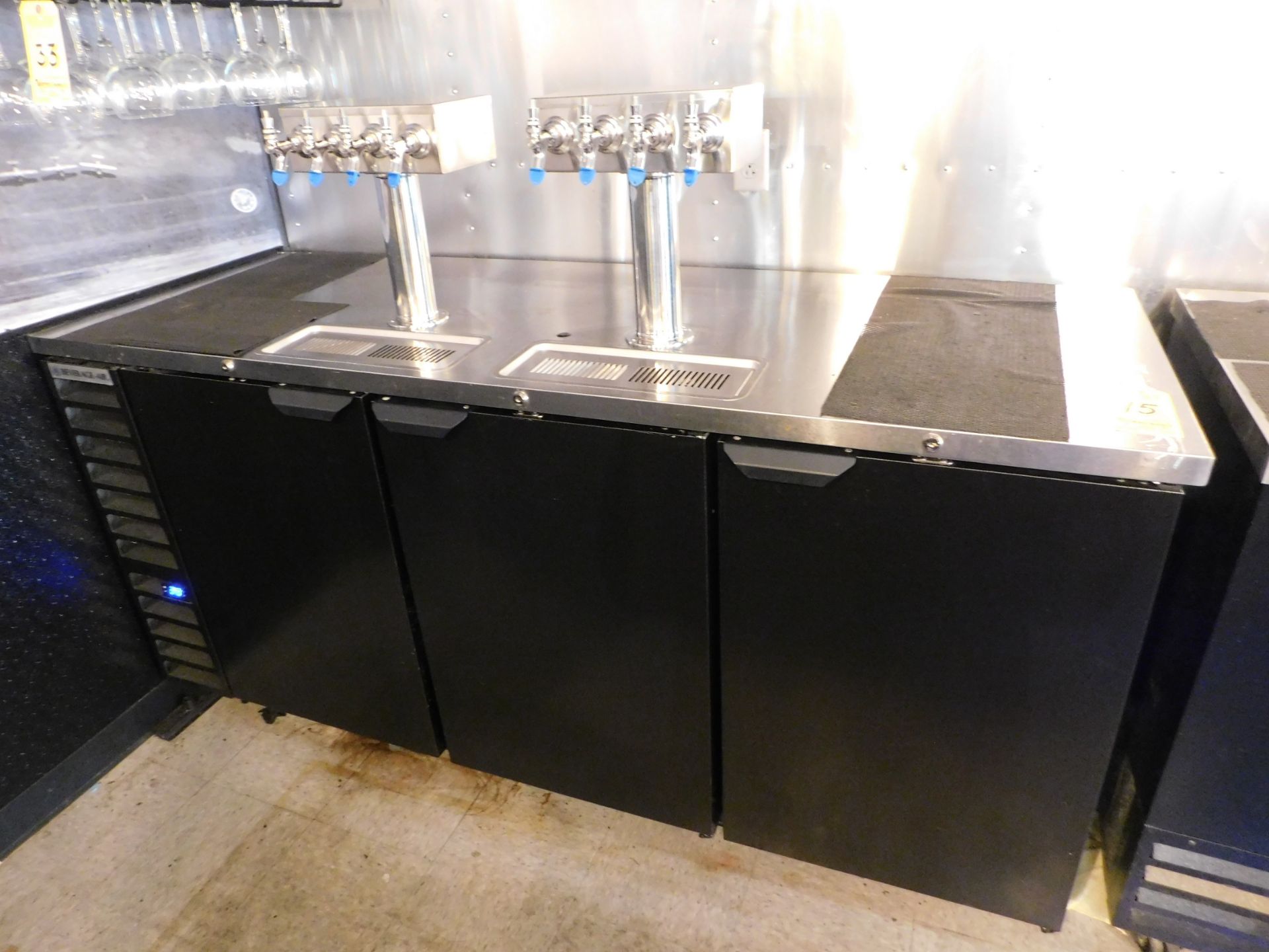 Beverage Air 8 Tap Kegerator, 3 Door, Model:DD78HC-1-BB-144, SN#:13806573, 78"L X 28"D X 40"T