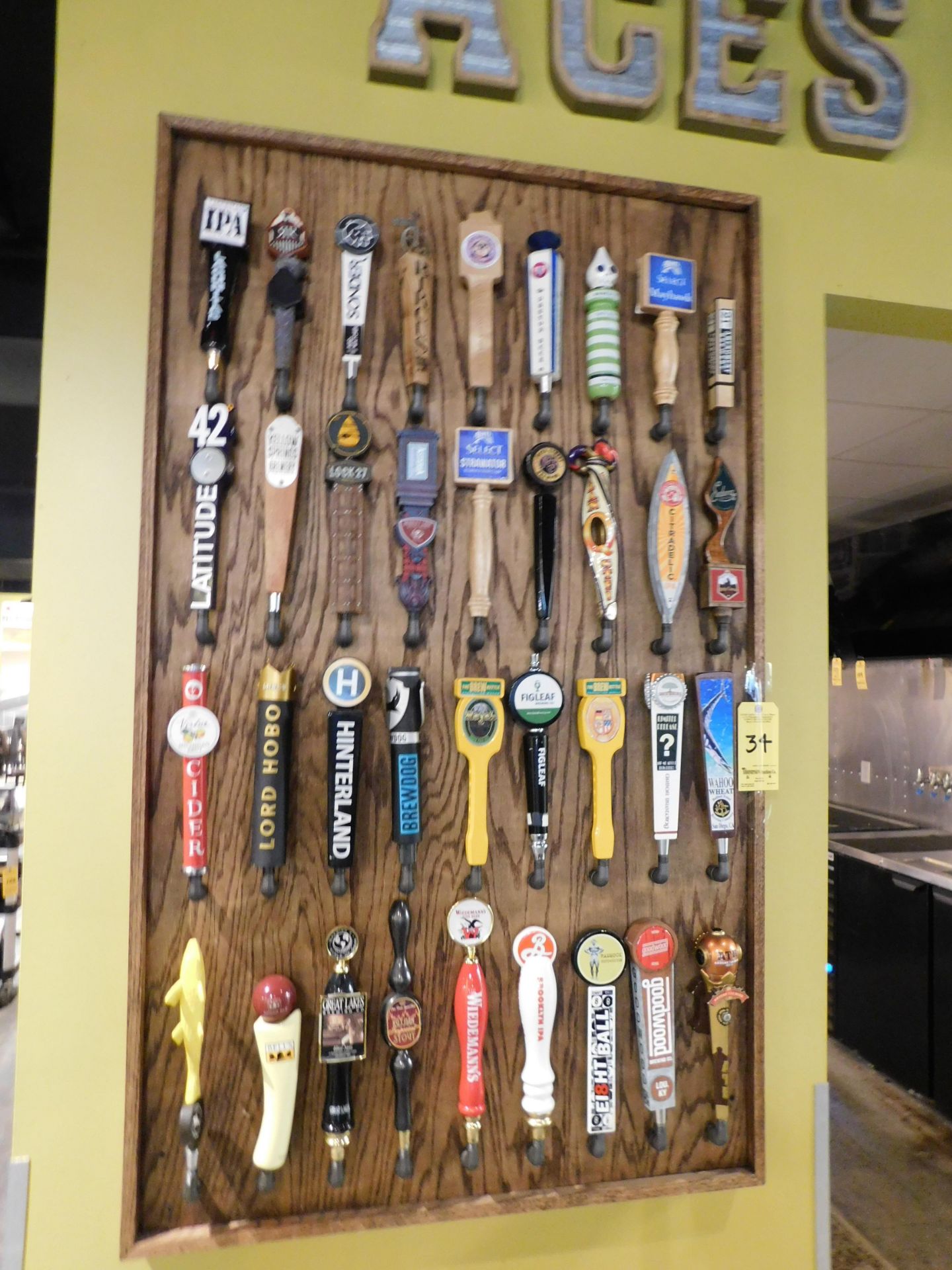 Decorative Bar Tap Handle Wall Piece W/ Assorted Bar Tap Handles