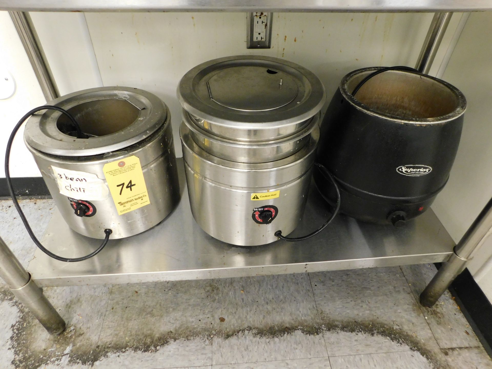 (1)Intertek Soup Warmer/Cooker Model:SSWCE1, (2)Yindu Stainless Steel Soup Kettle Model:AT51388