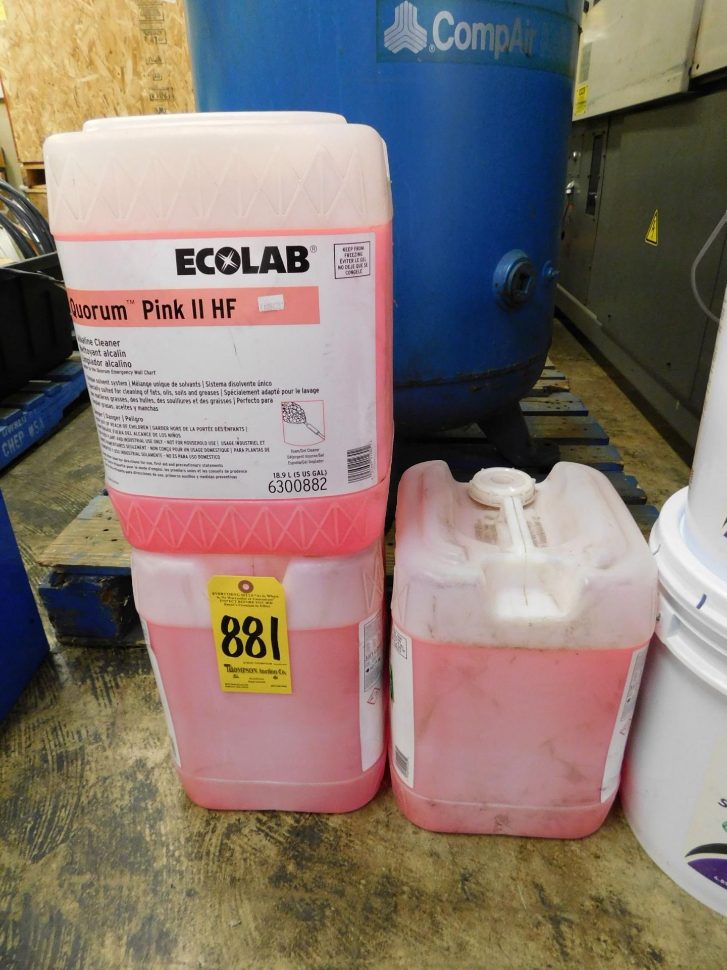 EcoLab Quorum Pink II HF Alkaline Cleaner (3) 5 gallon Jugs
