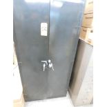 2-Door Metal Upright Storage Cabinet with Office Supplies