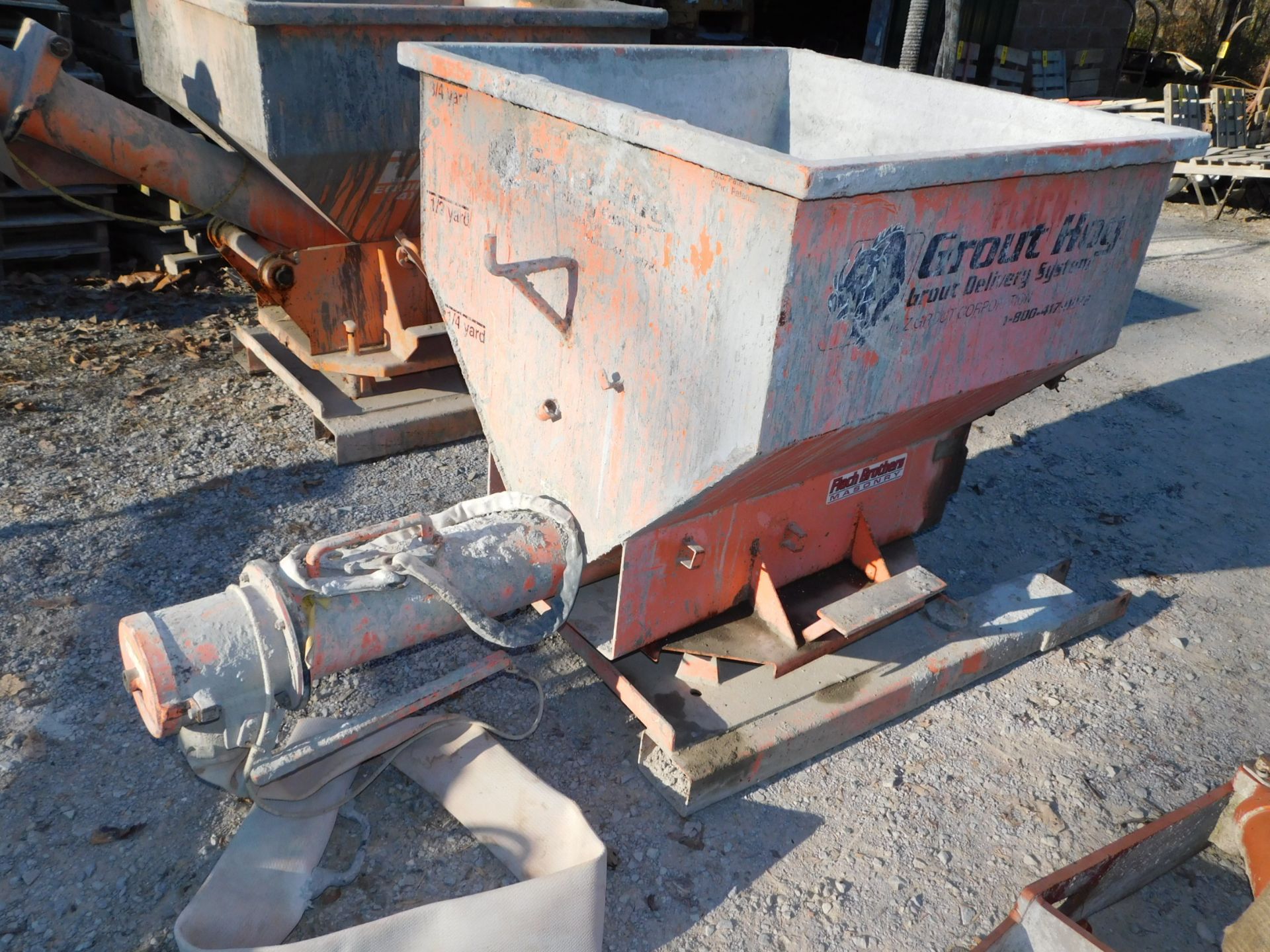 EZG Grout Hog Model GH75 Uphill Grout Delivery Systems, 3/4 Yd. Capacity, Auxiliary Hydraulic