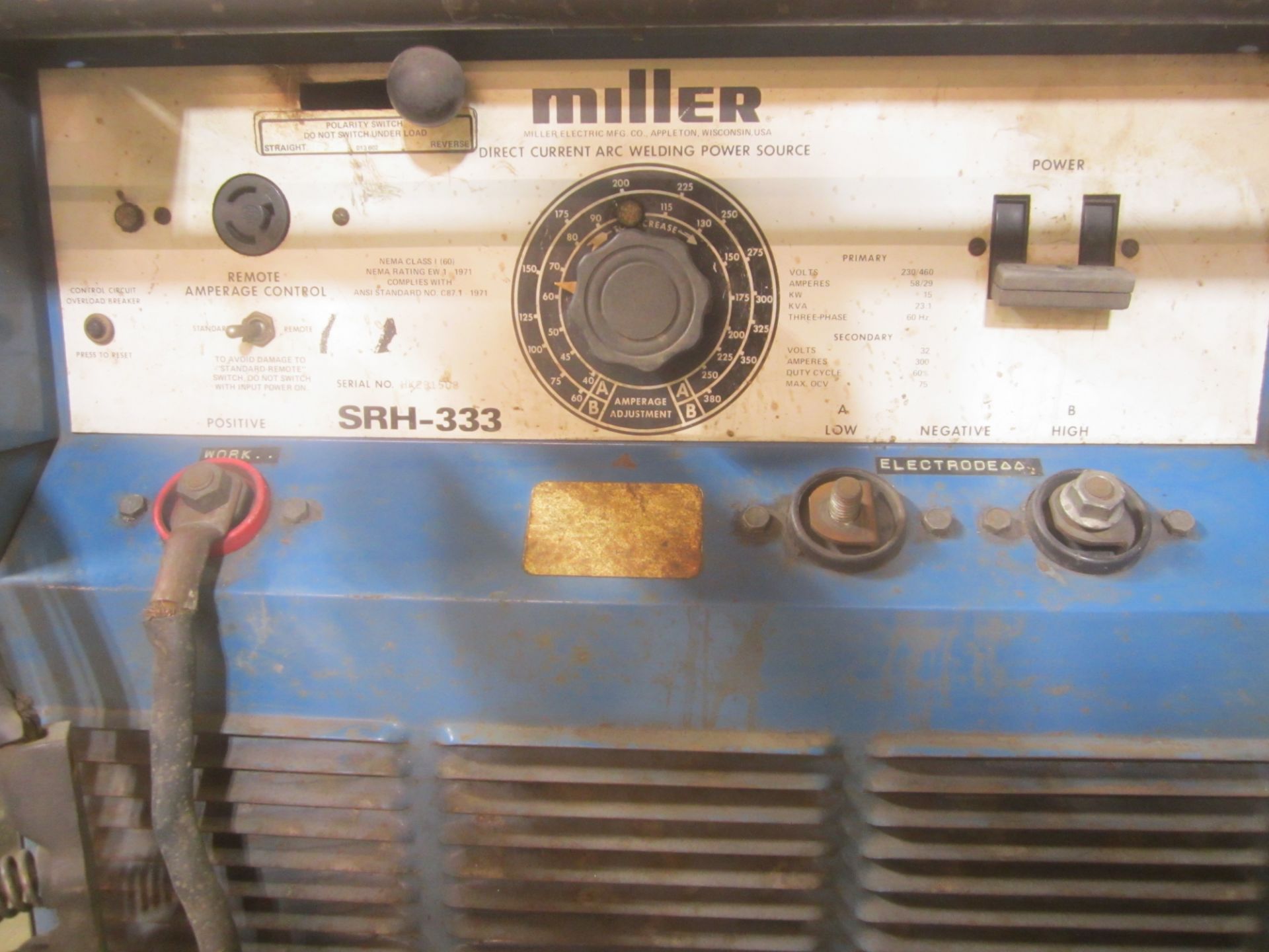 Miller SRH-333 Welding Power Supply, s/n HK291508 - Image 2 of 4