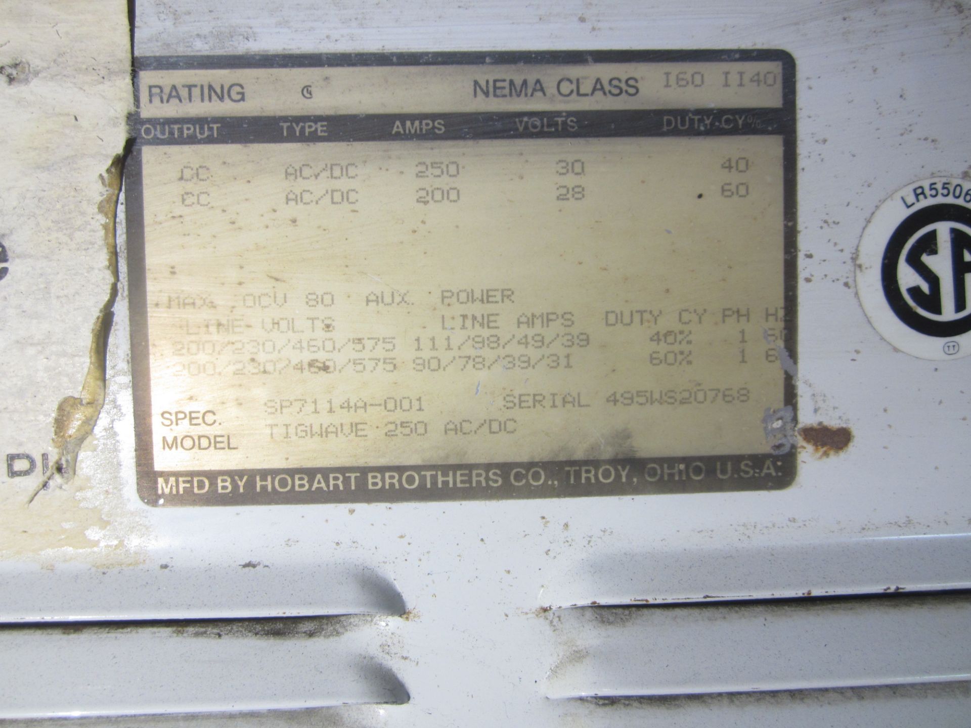 Hobart Tig Wave 250 AC/DC Tig Welder, s/n 495WS20768, 208/230/460/1/60 - Image 4 of 4