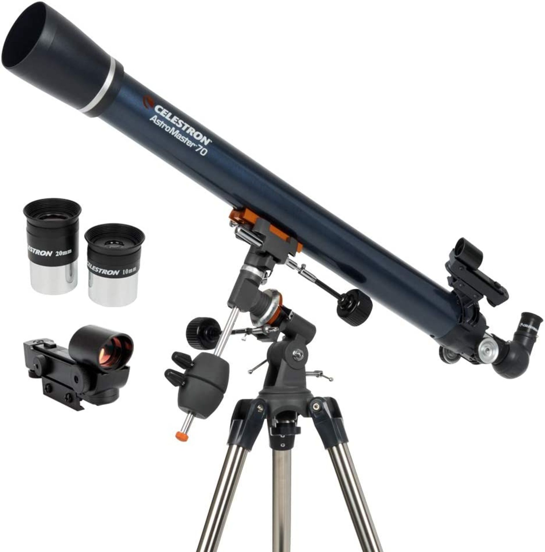 Lot (4) Celestron AstroMaster 70EQ Refractor Telescopes **Note: Stock Photos Used**