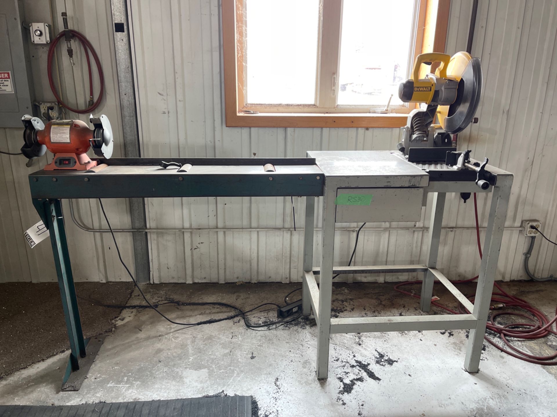 Work Table w/ Multicutter & Bench Grinder