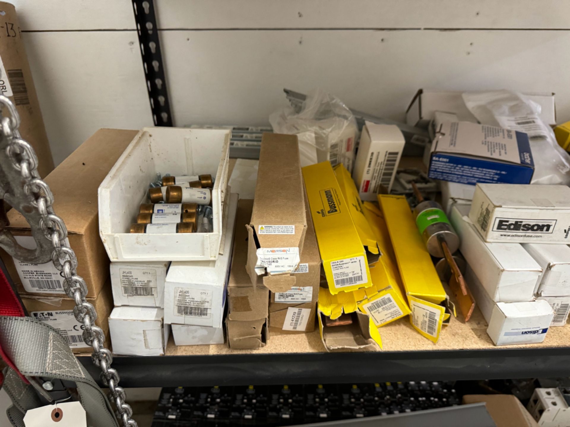 Lot Industrial Shelf w/ Contents Consisting of Circuit Breakers, Fiber, Fuses, Transit Tester, - Image 5 of 13