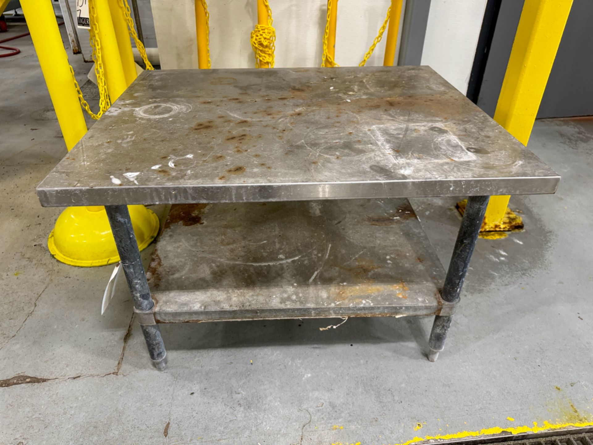 Lot Stainless Steel Work Table, Rolling Cart & (3) Metro Racks