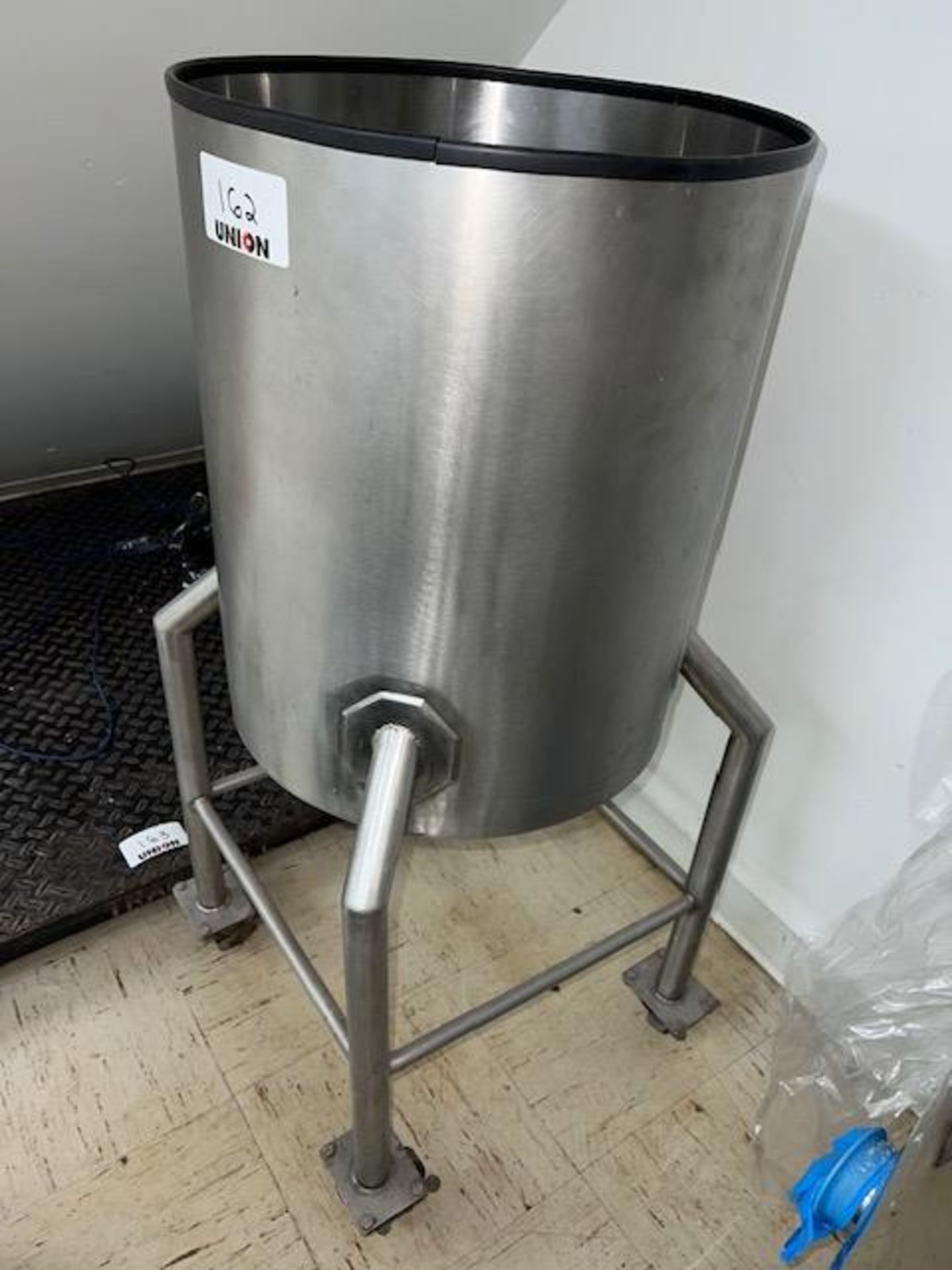 Asset 162 - Tank Stainless 23 gallon steel with 1" side discharge on casters. $345.00 - Image 2 of 3