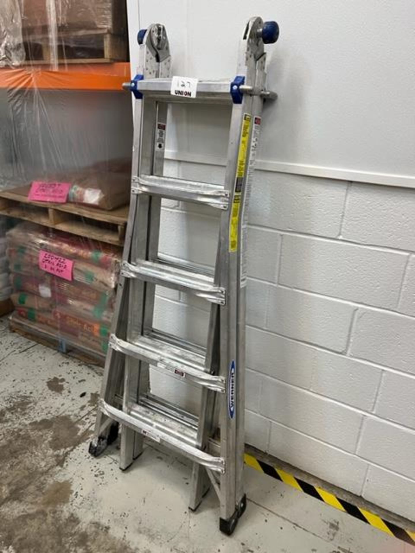 Asset 127 - Werner 12-ft foldable ladder, 300 lb capacity. $345.00 Rigged and packed on 48" x 40" - Image 2 of 3