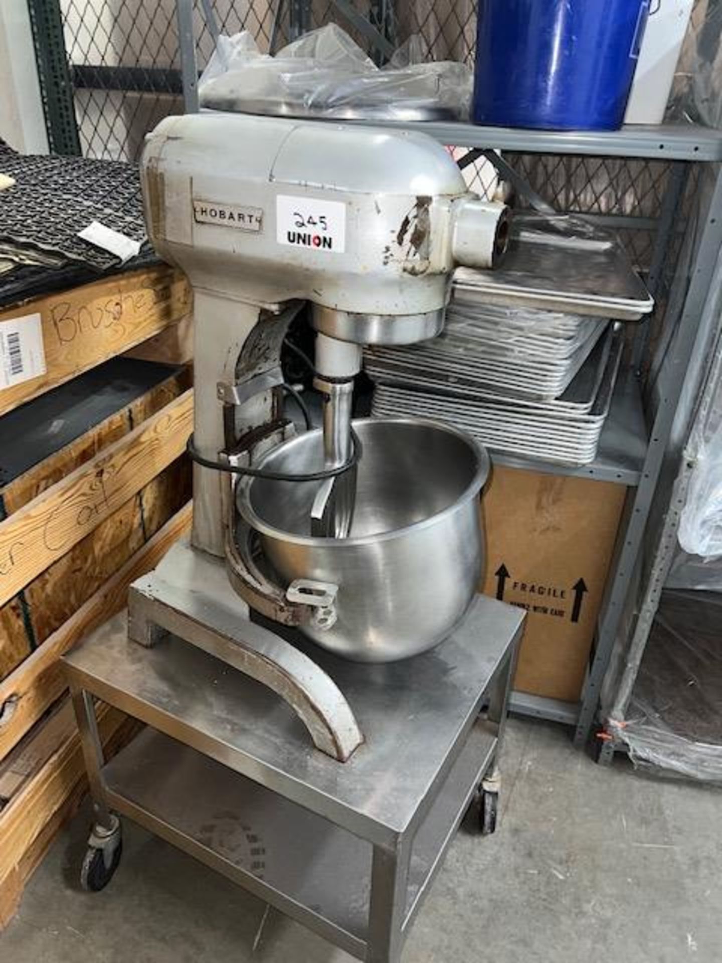Asset 245 - Hobart 20 quart Mixer, Model A200 with stainless steel bowl and flat beater, 3 speed,