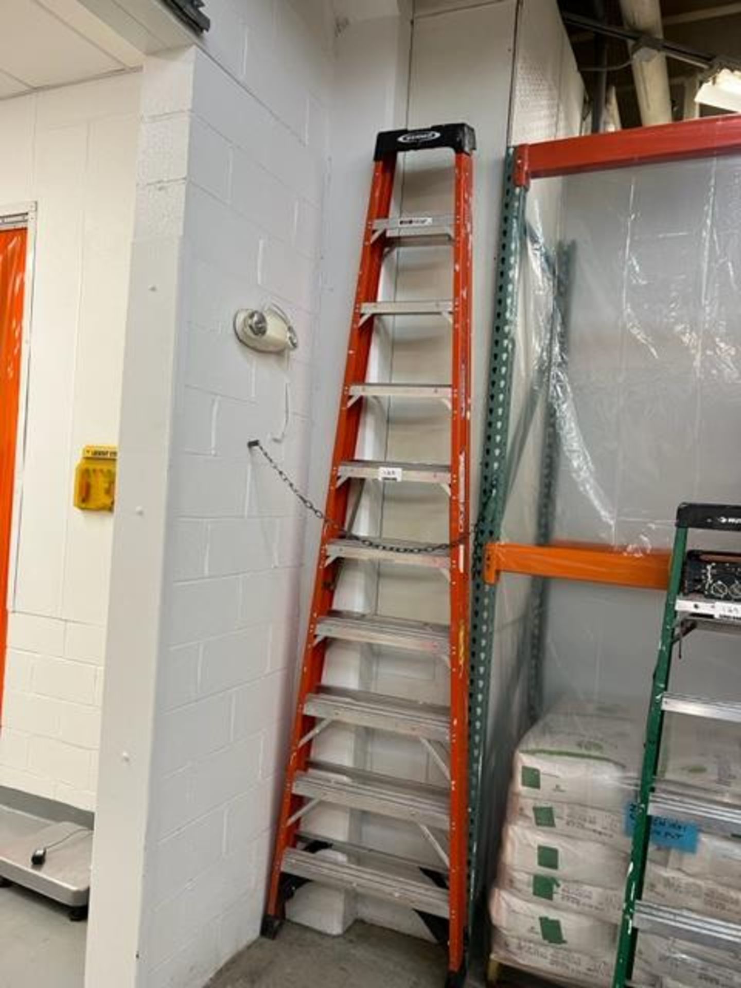 Asset 128 - Werner 10-ft ladder, 300 lb capacity. $345.00 Rigged and packed on 48" x 40" pallet