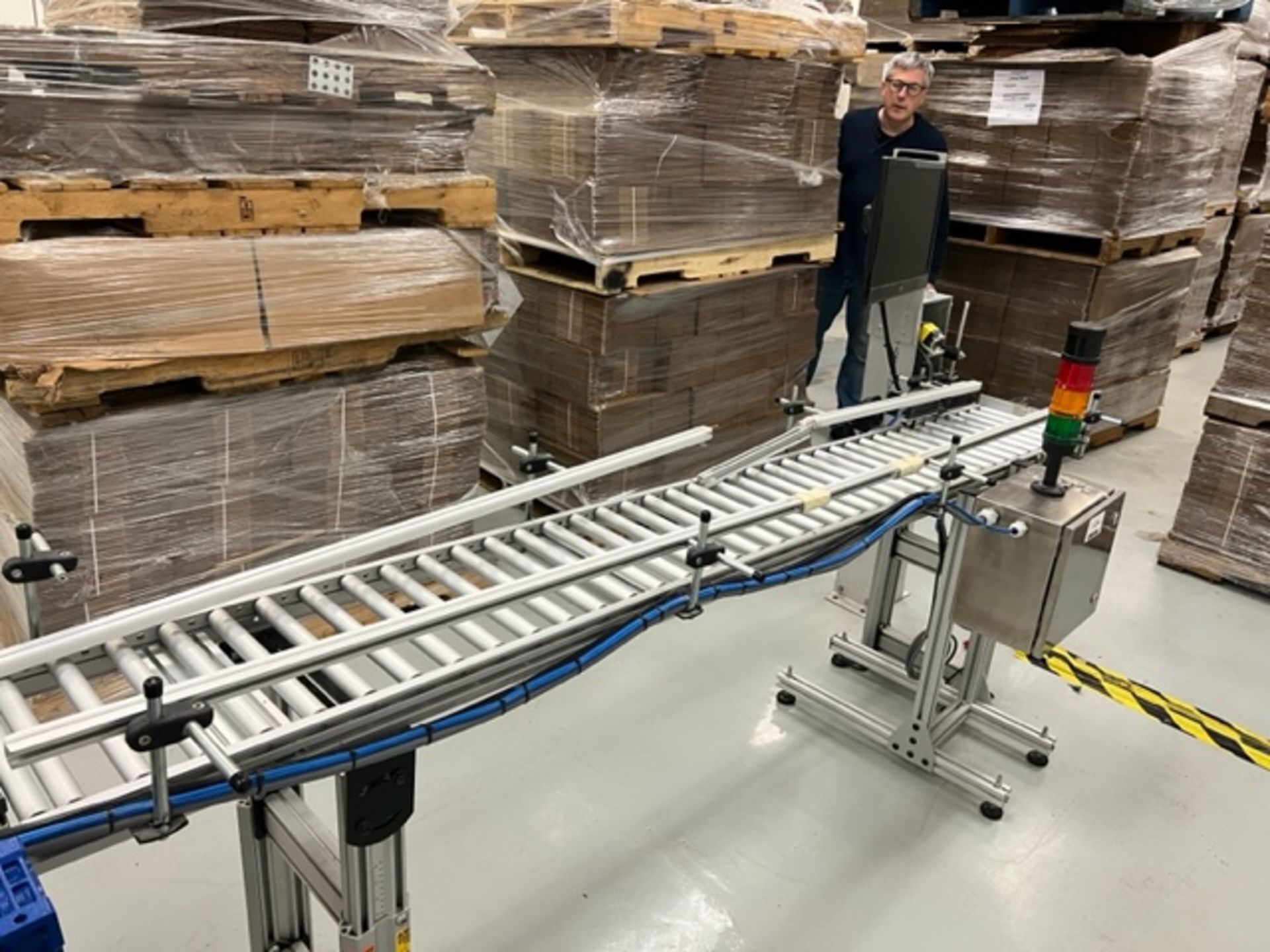Asset 124 - Roller conveyor 10" wide x 8-ft long. $345.00 Rigged and packed on 48" x 40" pallet - Image 2 of 3