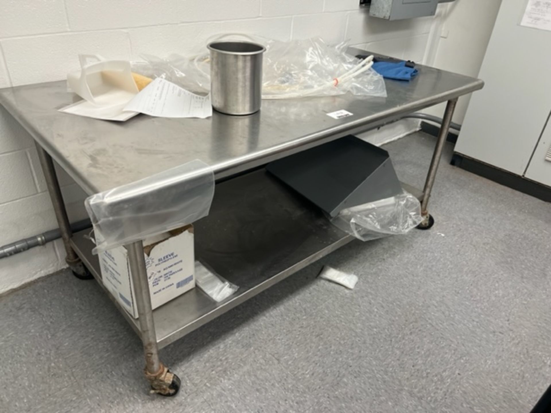 Asset 199 - 72" x 36" Stainless Steel table. $345.00 Rigged and packed on 48" x 40" pallet banded - Image 2 of 2